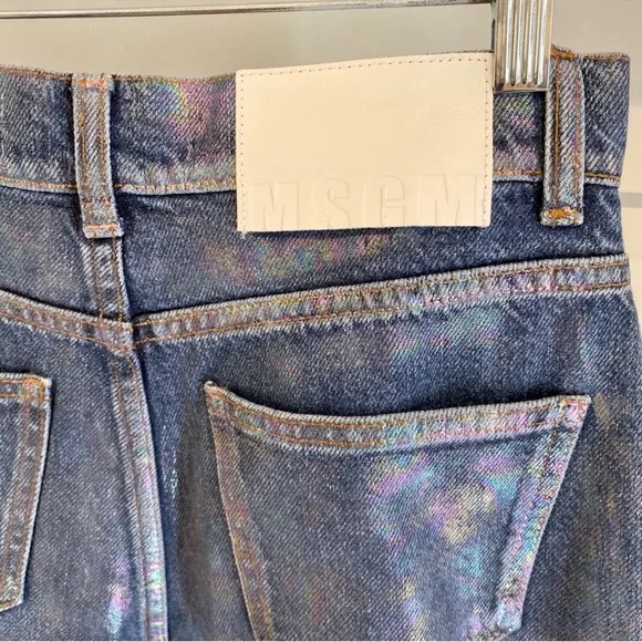 MSGM Blue Straight Leg High-Waisted Jeans - Picture 4 of 9